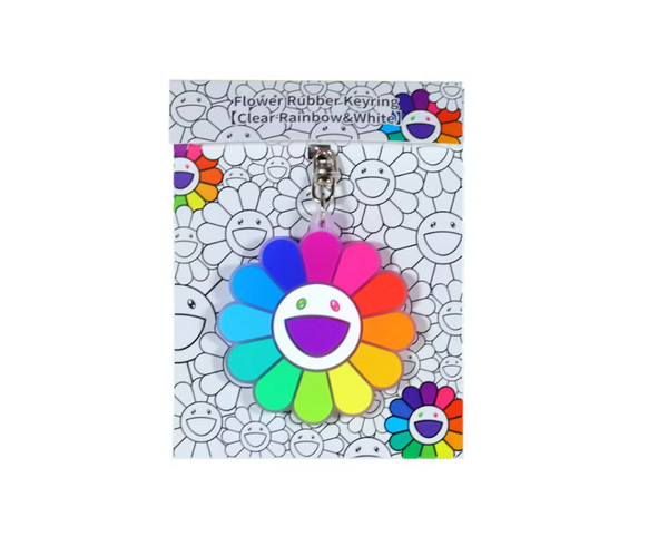 Takashi Murakami Flower Rubber Keyring Clear/Rainbow/White