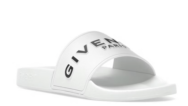 Givenchy Logo Signature Slides White Black