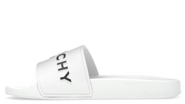 Givenchy Logo Signature Slides White Black