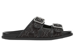 Load image into Gallery viewer, Gucci Slide Sandal Buckles Black GG Denim
