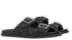 Load image into Gallery viewer, Gucci Slide Sandal Buckles Black GG Denim
