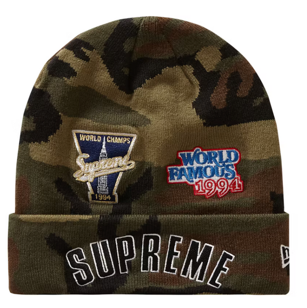 Supreme New Era Championship Beanie Woodland Camo