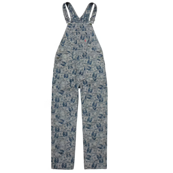 Supreme 100 Dollar Bill Overalls Blue
