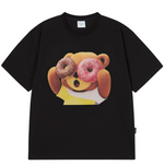Load image into Gallery viewer, ADLV Basic AC Bear Donut Baby Face Short-Sleeve T-Shirt - Black
