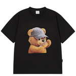 Load image into Gallery viewer, ADLV AC Bear Baby Face Cap Boy Short-Sleeve T-Shirt - Black
