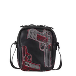 Load image into Gallery viewer, Supreme Guns Embroidered Leather Shoulder Bag Black
