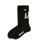 Load image into Gallery viewer, AAPE  Moonface logo Crew Socks Black
