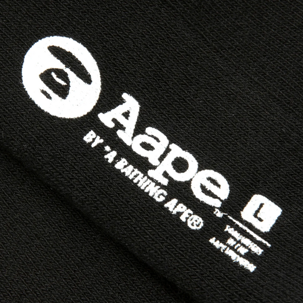 AAPE  Moonface logo Crew Socks Black