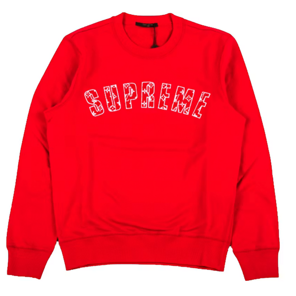 Supreme x Louis Vuitton Arc Logo Crewneck Red