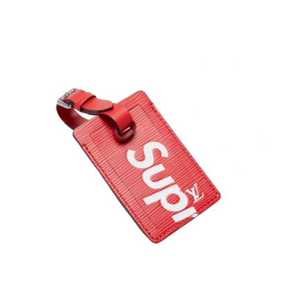 Louis Vuitton x Supreme Luggage Tag Set Epi Red