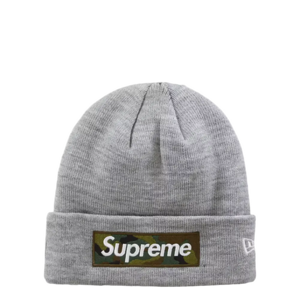 Supreme New Era Box Logo Beanie (FW23) Heather Grey