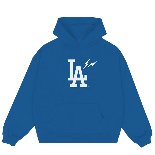 Fragment x Los Angeles Dodgers Big LA Men's Heavyweight Fleece Hoodie Deep Royal