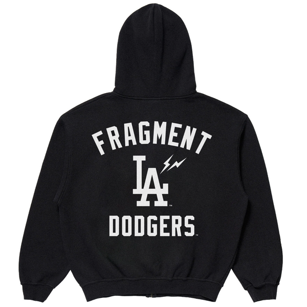 Fragment x Los Angeles Dodgers Arch Logo Men's Heavyweight Zip-Up Hoodie Black