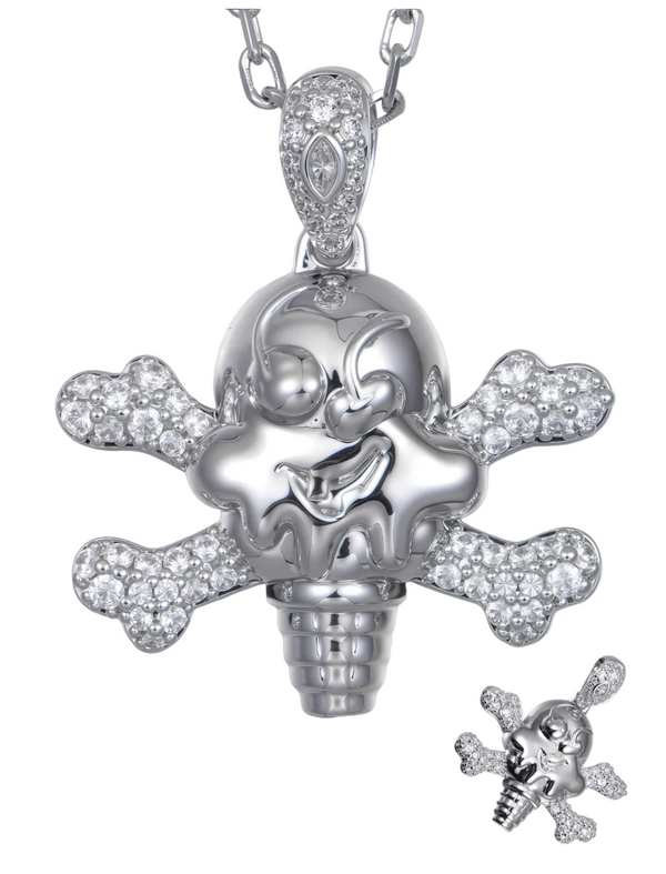 BBC Ice cream x Aporro Iced-out Ice cream Skull Pendant