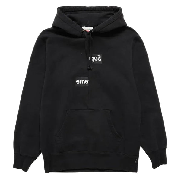 Supreme x Comme des Garcons Split Box Logo Hooded Sweatshirt Black (Pre-owned)