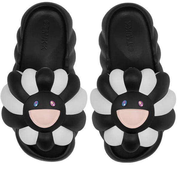 Takashi Murakami Ohana Full-Bloom Slide Black White Pink (Complexcon)
