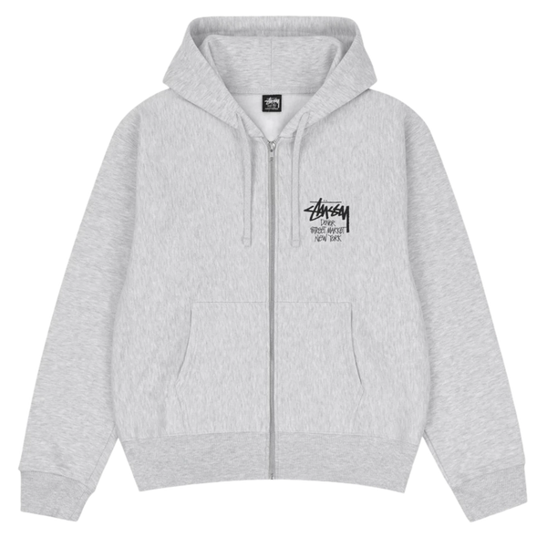 Stussy x Dover Street Market New York Zip Hoodie Ash Heather