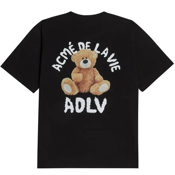 ADLV Teddy Bear Bear Doll Short Sleeve T-Shirt Black
