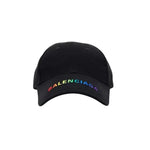 Load image into Gallery viewer, Balenciaga Black/Rainbow Logo Baseball Cap Size L (Pre-owned)
