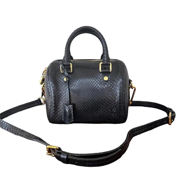 Louis Vuitton Speedy Handbag Phyton 20 Black (Like New)
