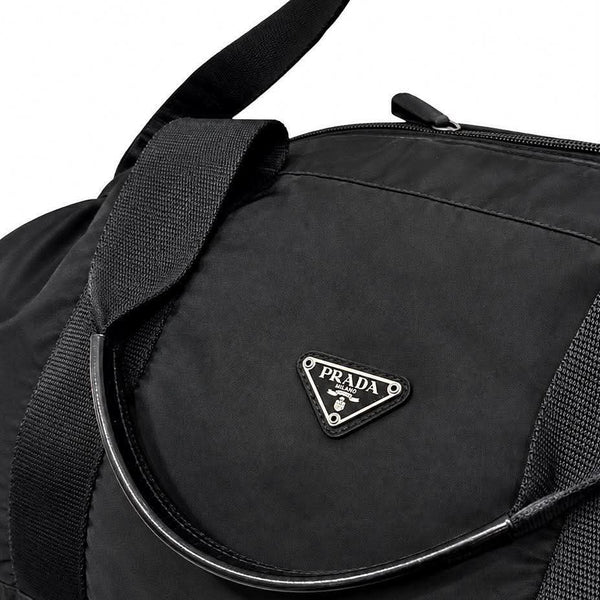 Prada Boston Duffle Nylon Bag Black (Pre-owned)