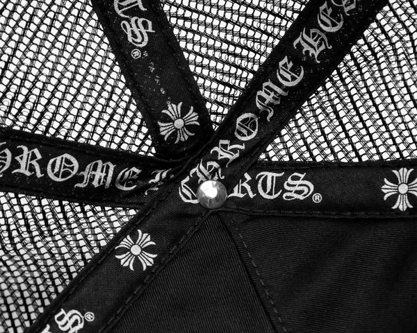 Chrome Hearts Cemetery Trucker Hat Black White