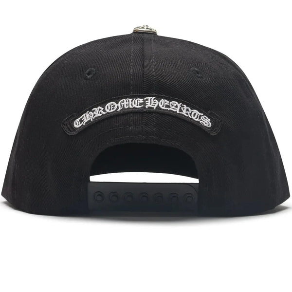 Chrome Hearts Embroidered Scroll Black White Baseball Cap