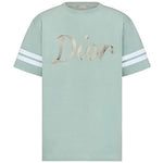 Load image into Gallery viewer, Dior Logo Printed Stripe Short Sleeve T-Shirt Light Green (Pre-owned)
