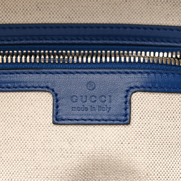 Gucci Calfskin GG Tennis Embossed Backpack Intense Metal Blue Black