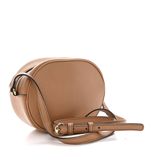 Gucci  Pebbled Calfskin Oval Soho Shoulder Bag Beige