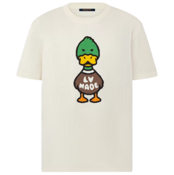 Louis Vuitton x Nigo Intarsia Jacquard Duck Short-Sleeved Crewneck Off White (Pre-owned)