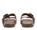Load image into Gallery viewer, Gucci - Slide Buckle GG Suede Brown Sandals
