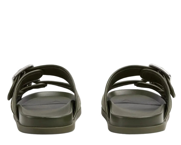 Gucci - Slide Buckle GG Canvas Dark Green Sandals