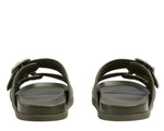 Load image into Gallery viewer, Gucci - Slide Buckle GG Canvas Dark Green Sandals
