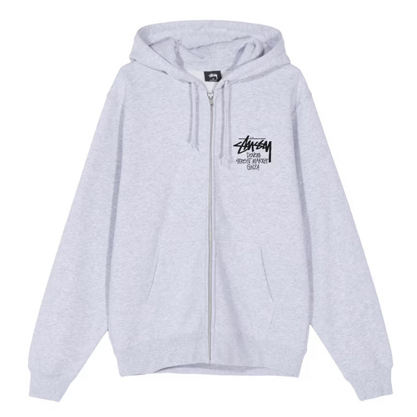 Stussy Stock DSM Ginza Zip Hoodie Ash Heather