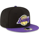 Load image into Gallery viewer, Los Angeles Lakers New Era 9Fifty Basic Black 2 Tone Adjustable Snapback Hat Cap
