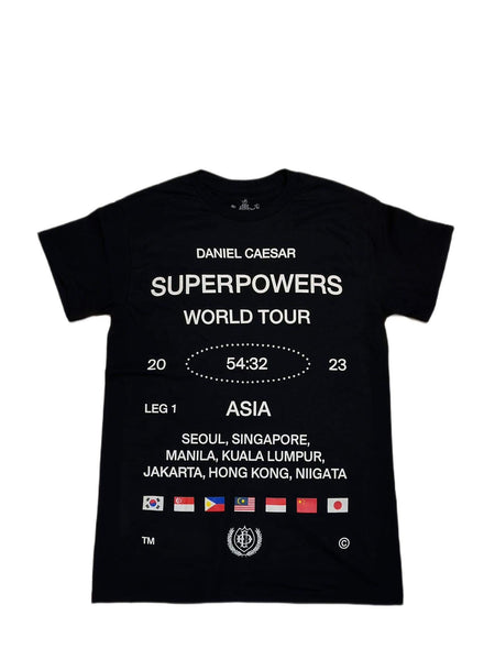 Daniel Caesar Superpowers Tour Manila Black T-shirt – shoegamemanila