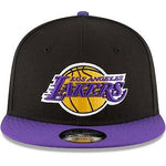 Load image into Gallery viewer, Los Angeles Lakers New Era 9Fifty Basic Black 2 Tone Adjustable Snapback Hat Cap
