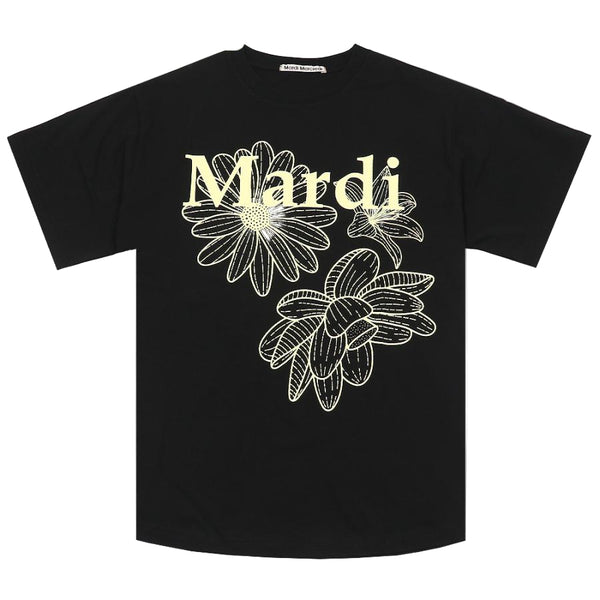 Mardi Mercredi T-shirt Triple Flower Black Lemon