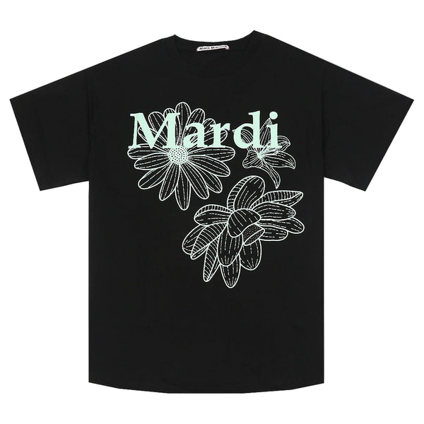 Mardi Mercredi T-shirt Triple Flower Black Mint