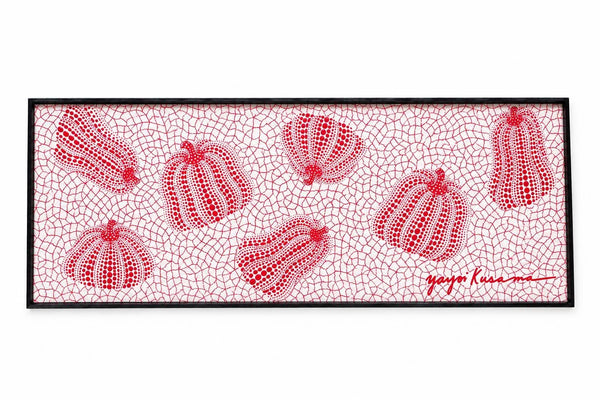 Yayoi Kusama Pumpkin Tenugui Red Ver. Black (Framed)