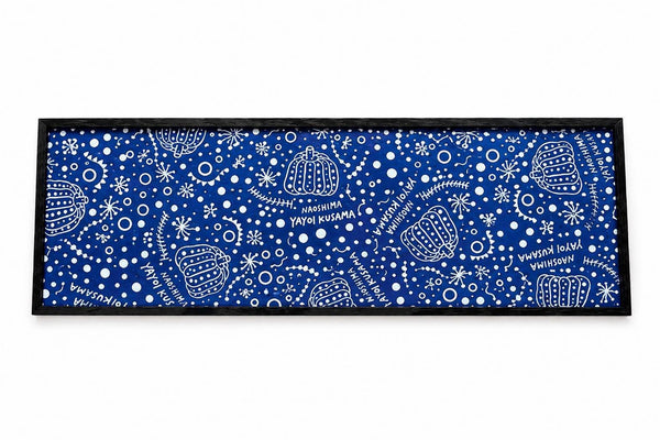 Yayoi Kusama's "Naoshima" Pumpkin Blue Black (Framed)