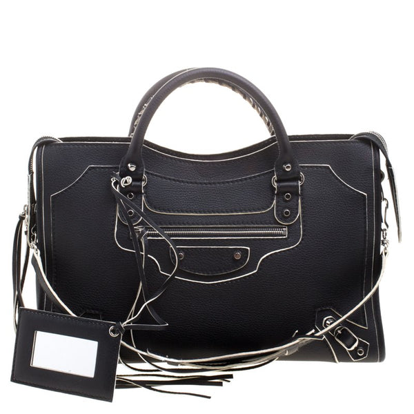 Balenciaga Black Leather Classic Highlight City Tote (Brandnew)