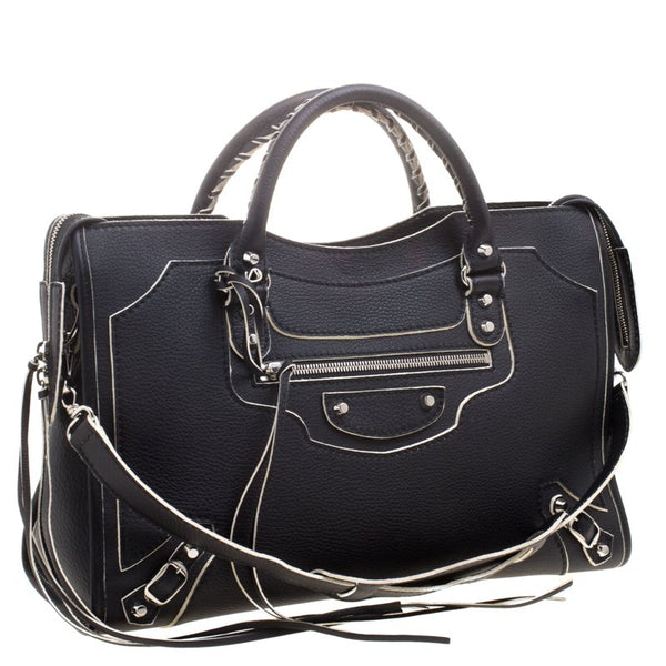 Balenciaga Black Leather Classic Highlight City Tote (Brandnew)