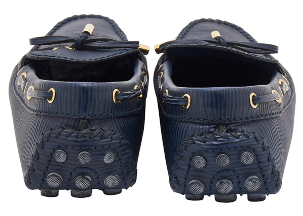 Louis Vuitton Blue Epi Leather Bow Gloria Slip On Loafers