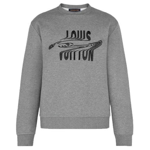 Louis Vuitton Embroidered Incongruous Logo Casual For Men Grey (Like new)