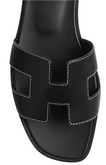 Load image into Gallery viewer, Hermes Oran Sandal Noir Box Calfskin Leather (Women's)
