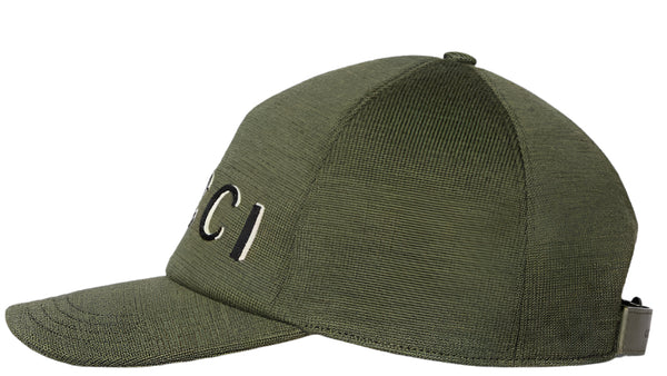 Gucci Embroidered Wool Baseball Hat Khaki