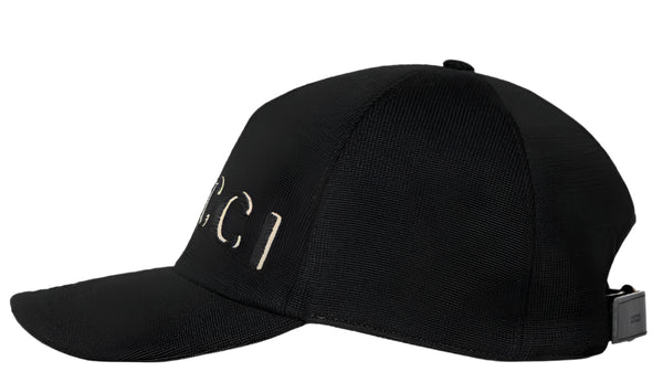Gucci Embroidered Wool Baseball Hat Black