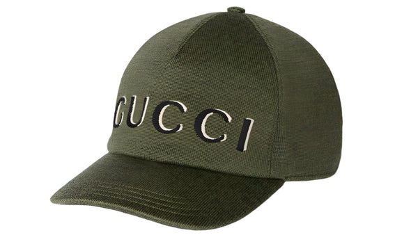 Gucci Embroidered Wool Baseball Hat Khaki